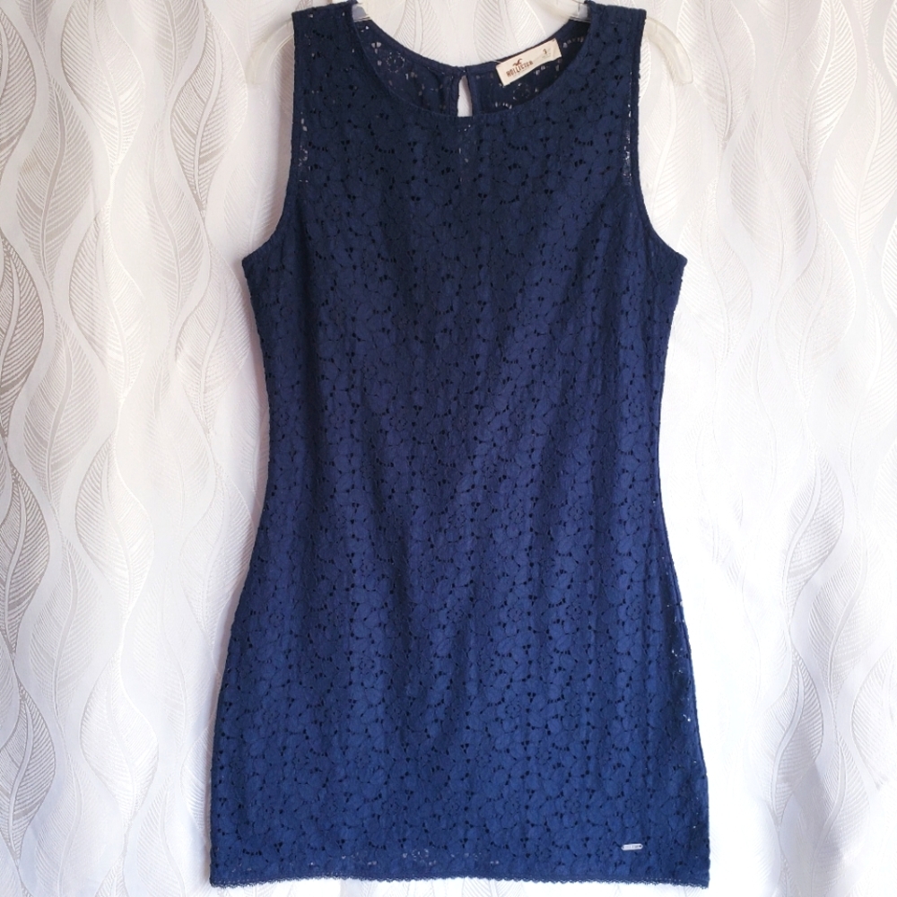 Hollister Floral Lace Form Fitting Tank Mini Dress